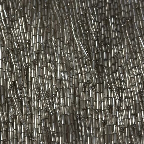 MOSCHINO Beaded Fringe Silk Pencil Skirt In Silver size 6 Rare NWT Retails $5945 - Picture 11 of 13